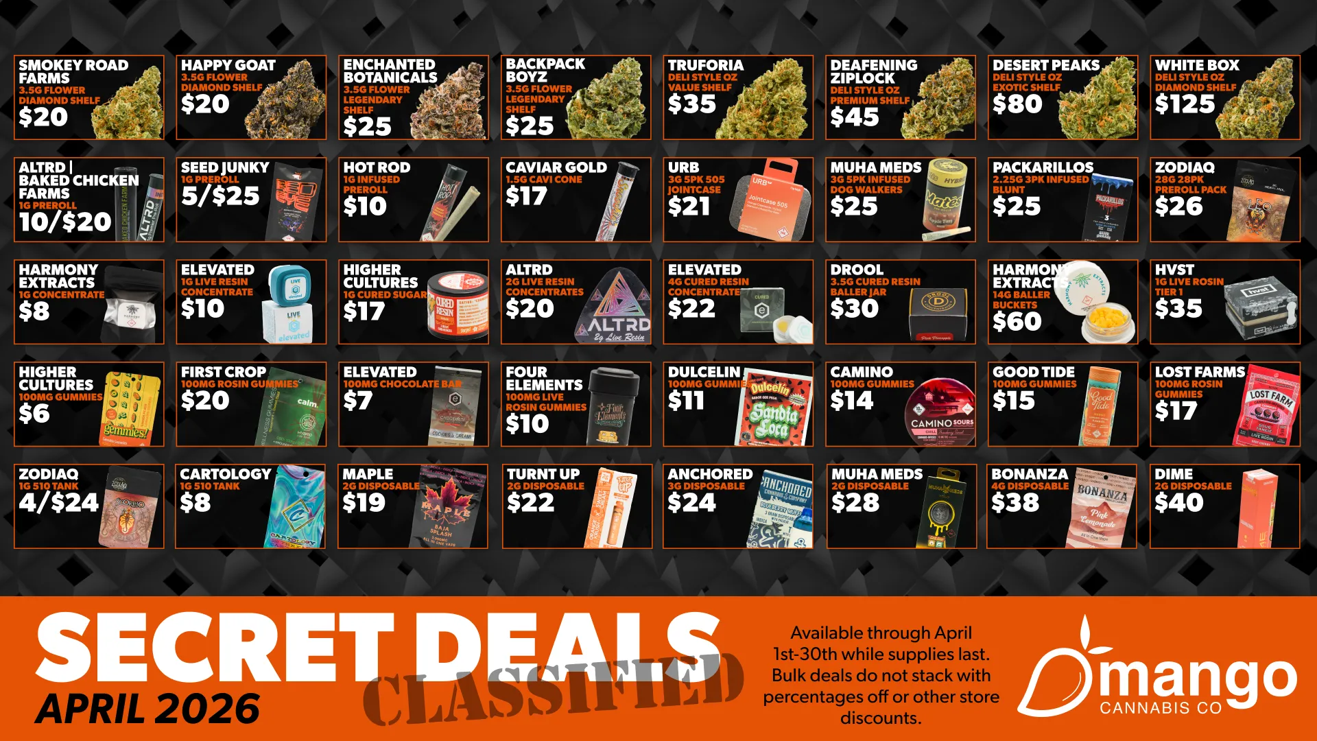 Mango Cannabis New Mexico April Mega Deals